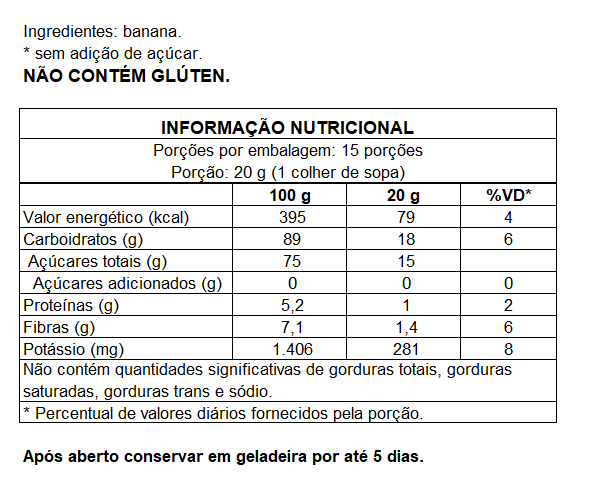 BANANADA SEM ADIÇÃO DE AÇÚCAR 290g