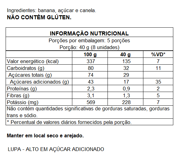 BALA DE BANANA COM CANELA